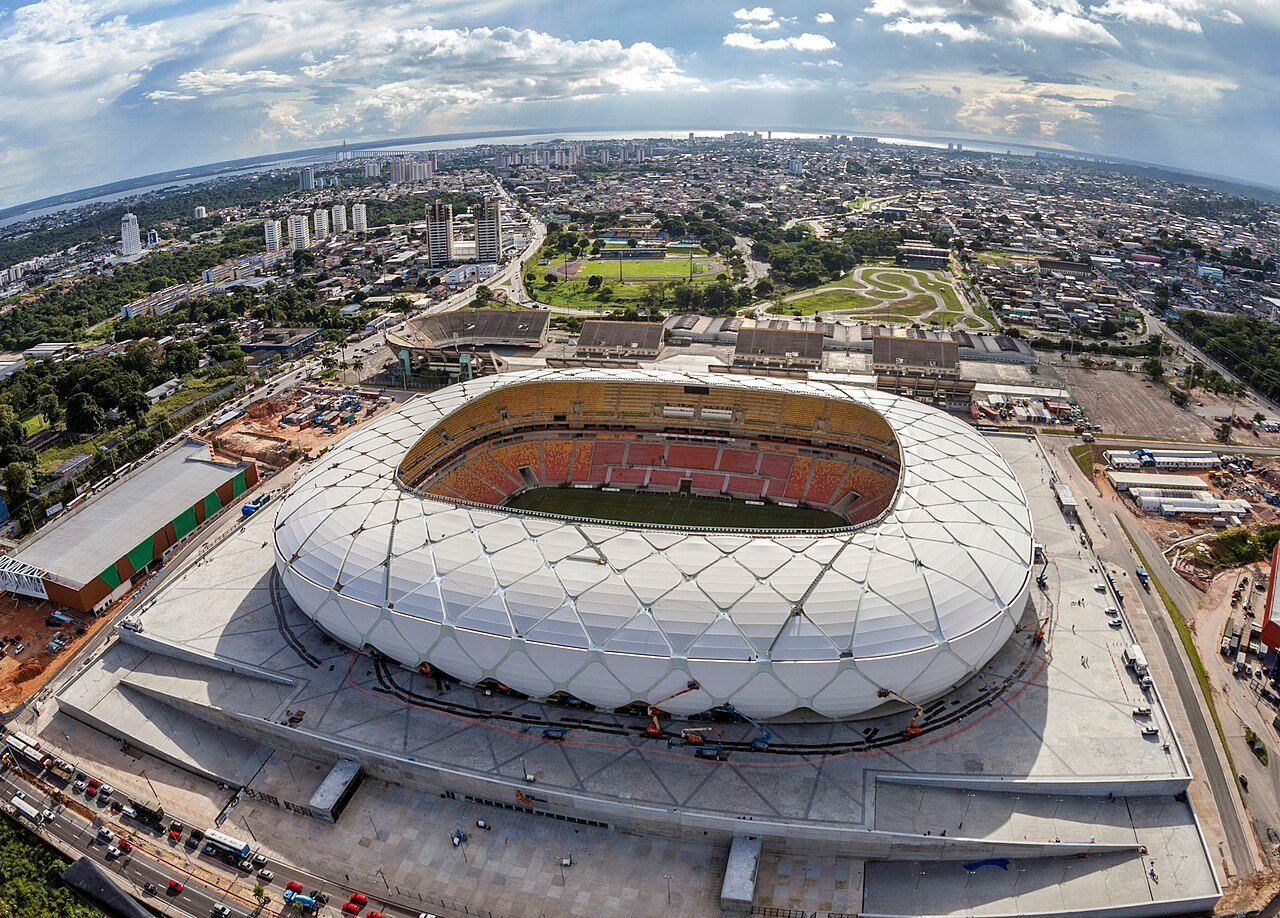 Vista do Arena da Amazônia, em Manaus