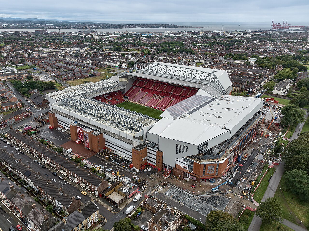 Vista do Anfield, em Inglaterra