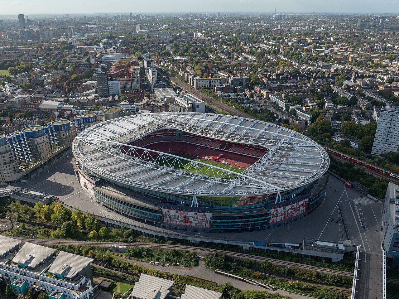 Vista do Emirates Stadium, em Inglaterra