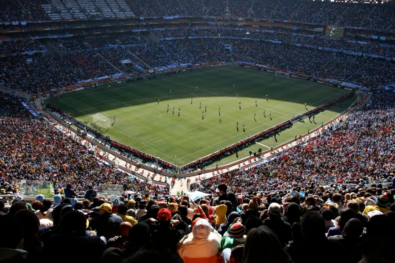 Vista do FNB Stadium, em África do Sul