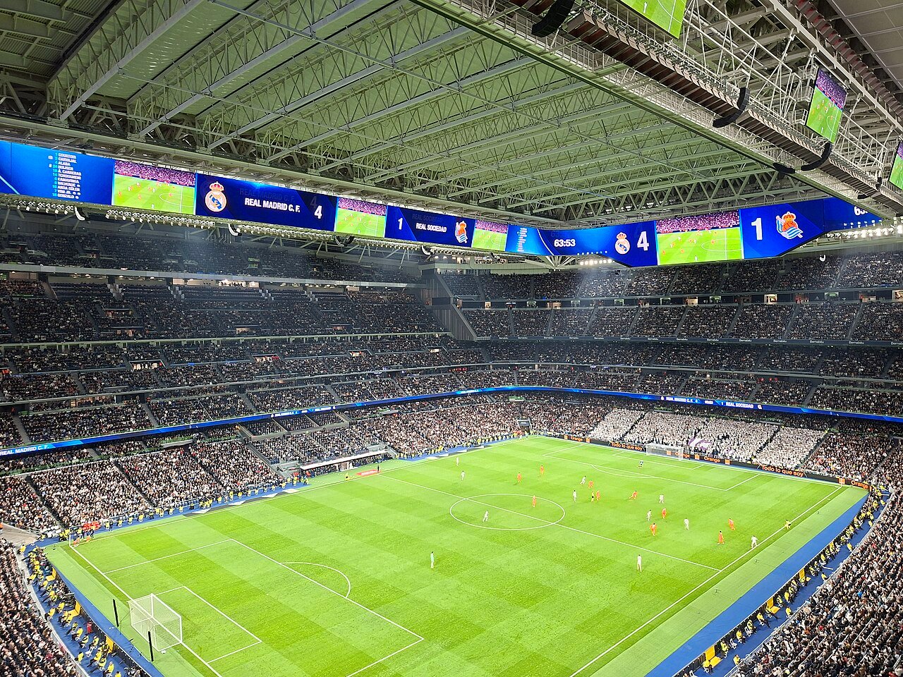Vista do Santiago Bernabéu, em Espanha